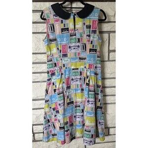 Retro 80’s Cassette Tape Sleeveless Dress Great For 80’s Party